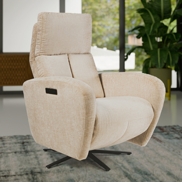 Cadeirão Luísa Relax rotativo com dois motores pés metálicos