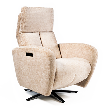 Cadeirão Luísa Relax rotativo com dois motores pés metálicos